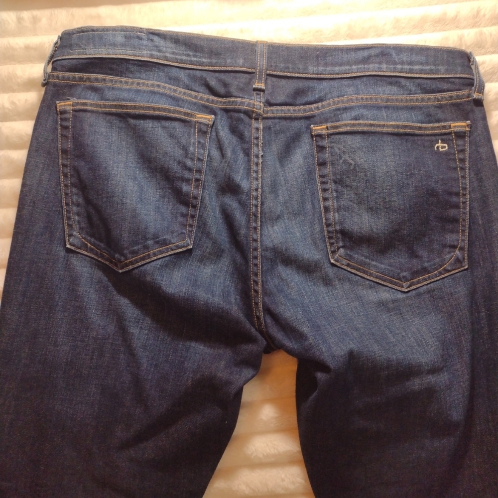 rag & bone Dre Low Rise Boyfriend Jeans Womens 32 Dark Wash/Yesler Frayed Hem - Picture 7 of 15
